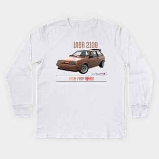 Lada 2108 Turbo Golden Ochre Kids Long Sleeve T-Shirt